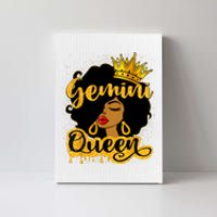 Gemini Queen Zodiac Sign Birthday Girl Afro Black Woman Canvas