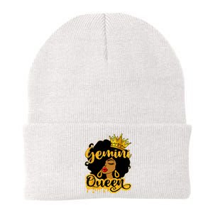 Gemini Queen Zodiac Sign Birthday Girl Afro Black Woman Knit Cap Winter Beanie