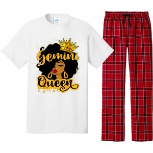 Gemini Queen Zodiac Sign Birthday Girl Afro Black Woman Pajama Set