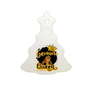 Gemini Queen Zodiac Sign Birthday Girl Afro Black Woman Ceramic Tree Ornament