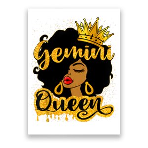 Gemini Queen Zodiac Sign Birthday Girl Afro Black Woman Poster