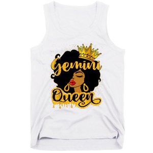 Gemini Queen Zodiac Sign Birthday Girl Afro Black Woman Tank Top