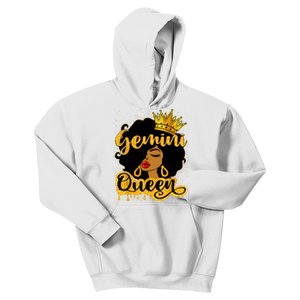 Gemini Queen Zodiac Sign Birthday Girl Afro Black Woman Kids Hoodie