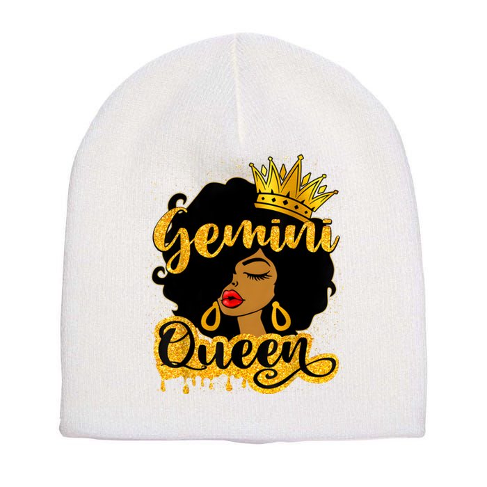 Gemini Queen Zodiac Sign Birthday Girl Afro Black Woman Short Acrylic Beanie