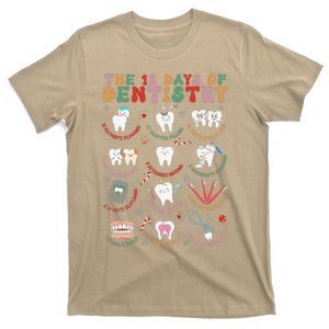 Groovy Retro 12 Days Of Dentistry Christmas Dental Xmas T-Shirt