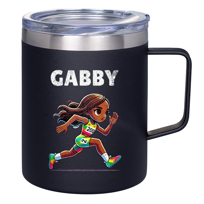 Gabby Running 200 Meter 12oz Stainless Steel Coffee Mug