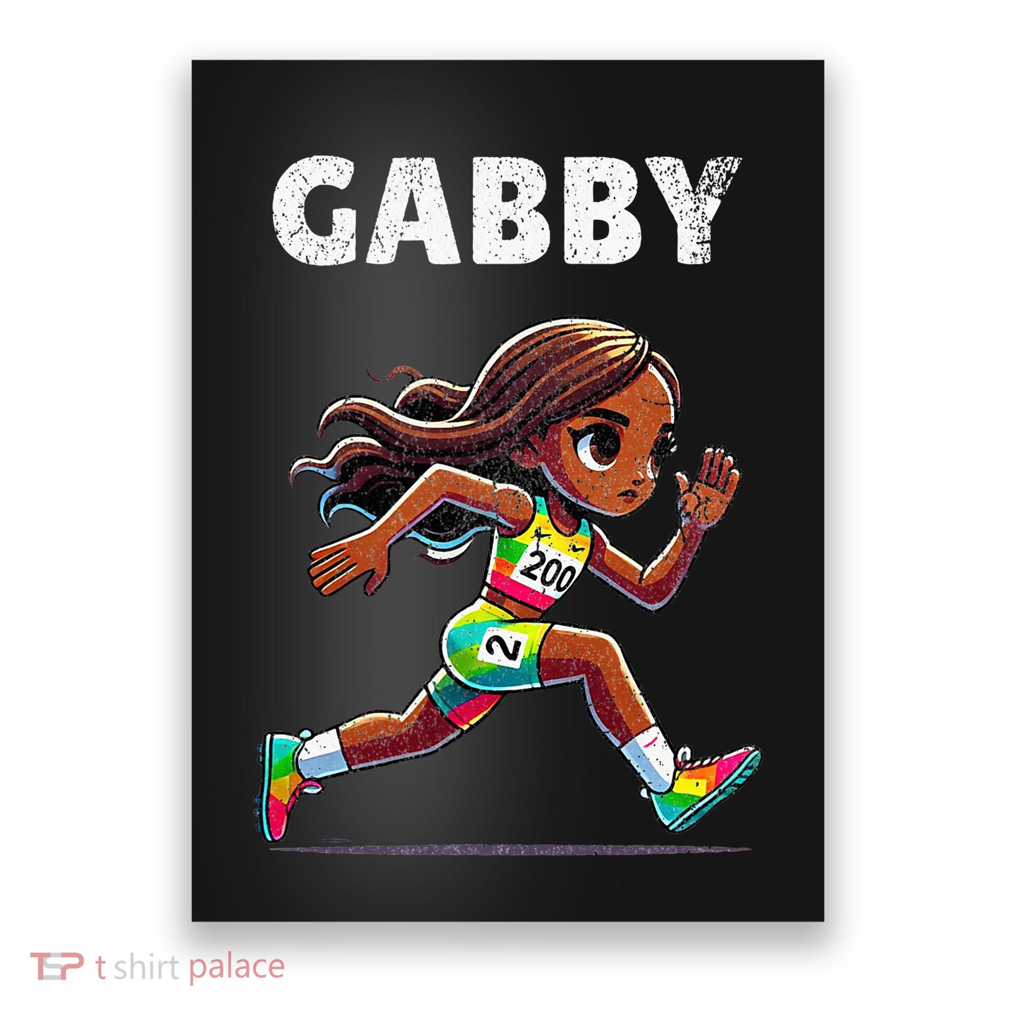Gabby Running 200 Meter Poster