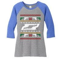 Gun Rights 2nd Adt Pistol Guns Ugly Christmas Gift Women's Tri-Blend 3/4-Sleeve Raglan Shirt