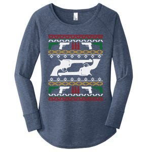 Gun Rights 2nd Adt Pistol Guns Ugly Christmas Gift Women's Perfect Tri Tunic Long Sleeve Shirt