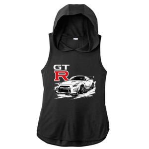 Gt R 35 Jdm Street Racing Drag Drift Sports Car Ladies PosiCharge Tri-Blend Wicking Draft Hoodie Tank