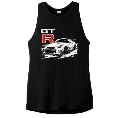 Gt R 35 Jdm Street Racing Drag Drift Sports Car Ladies PosiCharge Tri-Blend Wicking Tank