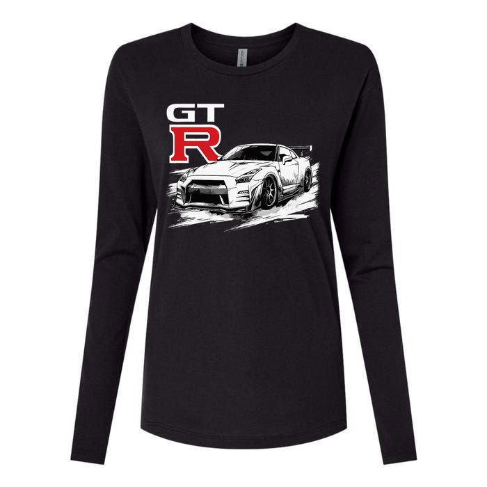 Gt R 35 Jdm Street Racing Drag Drift Sports Car Womens Cotton Relaxed Long Sleeve T-Shirt