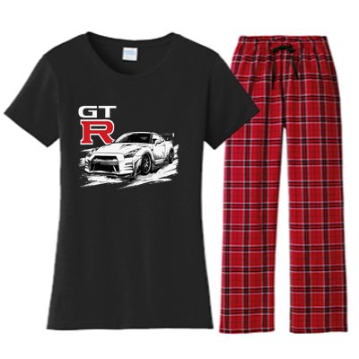 Gt R 35 Jdm Street Racing Drag Drift Sports Car Women's Flannel Pajama Set