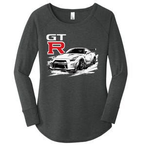 Gt R 35 Jdm Street Racing Drag Drift Sports Car Women's Perfect Tri Tunic Long Sleeve Shirt