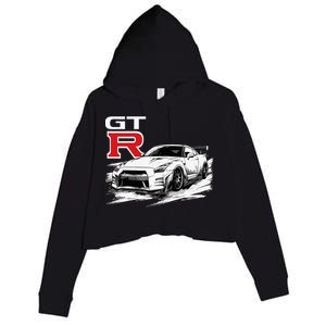 Gt R 35 Jdm Street Racing Drag Drift Sports Car Crop Fleece Hoodie