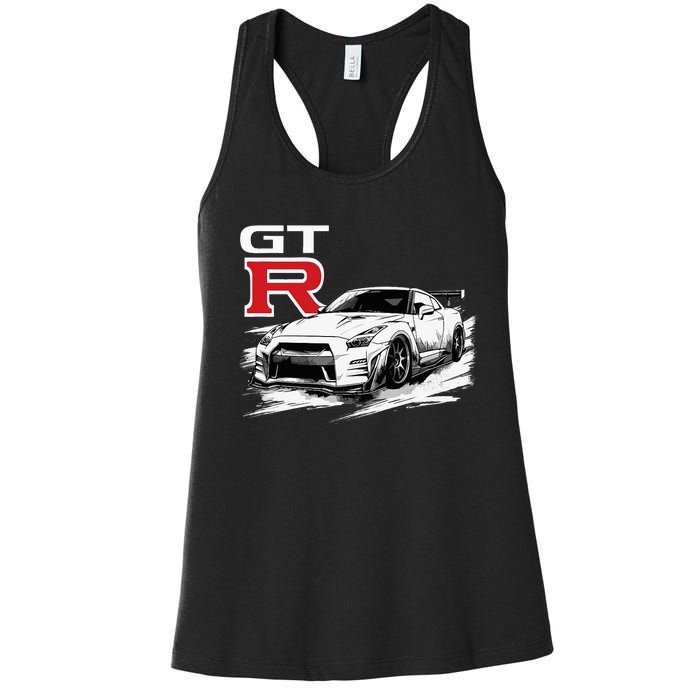 Gt R 35 Jdm Street Racing Drag Drift Sports Car Women's Racerback Tank