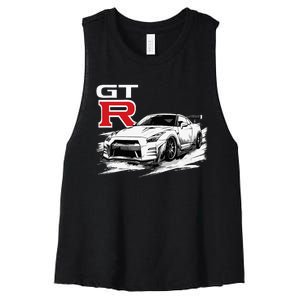 Gt R 35 Jdm Street Racing Drag Drift Sports Car Women's Racerback Cropped Tank