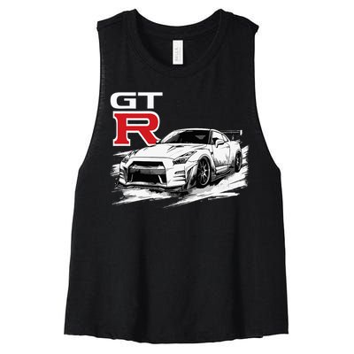 Gt R 35 Jdm Street Racing Drag Drift Sports Car Women's Racerback Cropped Tank