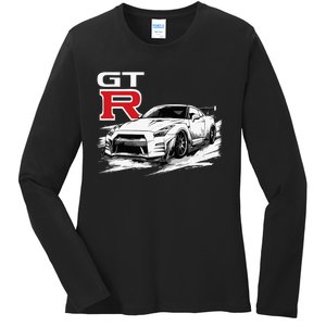 Gt R 35 Jdm Street Racing Drag Drift Sports Car Ladies Long Sleeve Shirt