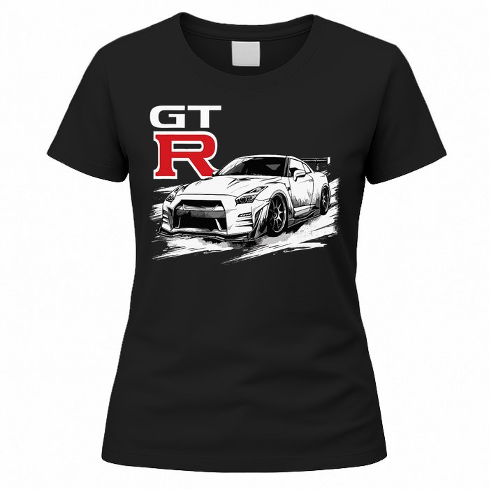 Gt R 35 Jdm Street Racing Drag Drift Sports Car Women's T-Shirt