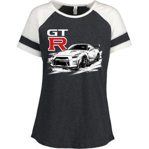 Gt R 35 Jdm Street Racing Drag Drift Sports Car Enza Ladies Jersey Colorblock Tee