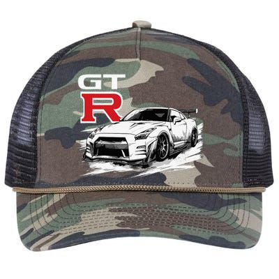 Gt R 35 Jdm Street Racing Drag Drift Sports Car Retro Rope Trucker Hat Cap