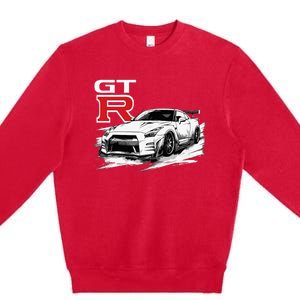 Gt R 35 Jdm Street Racing Drag Drift Sports Car Premium Crewneck Sweatshirt