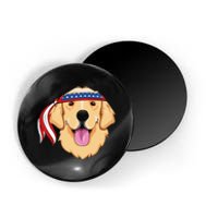 Golden Retriever 4th of July Family Dog Patriotic American Magnet