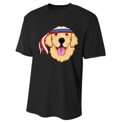 Golden Retriever 4th of July Family Dog Patriotic American Performance Sprint T-Shirt