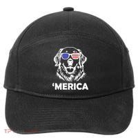 Golden Retriever 4th Of July Merica 7-Panel Snapback Hat