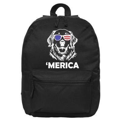 Golden Retriever 4th Of July Merica 16 in Basic Backpack