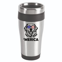 Golden Retriever 4th Of July Merica 16oz Travel Tumbler