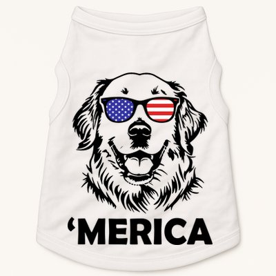 Golden Retriever 4th Of July Merica Doggie Tank