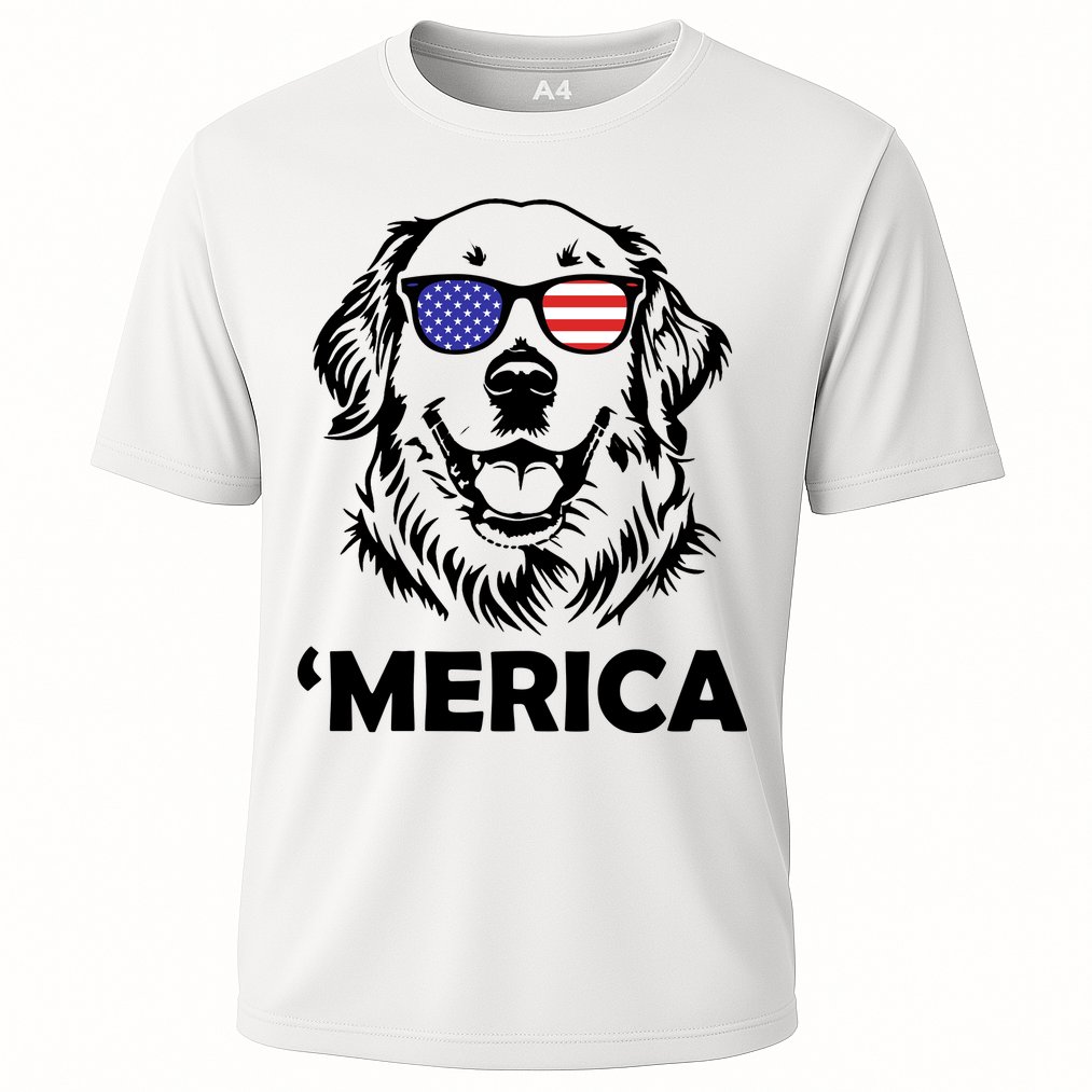 Golden Retriever 4th Of July Merica Performance Shirt