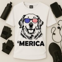 Golden Retriever 4th Of July Merica Performance Shirt