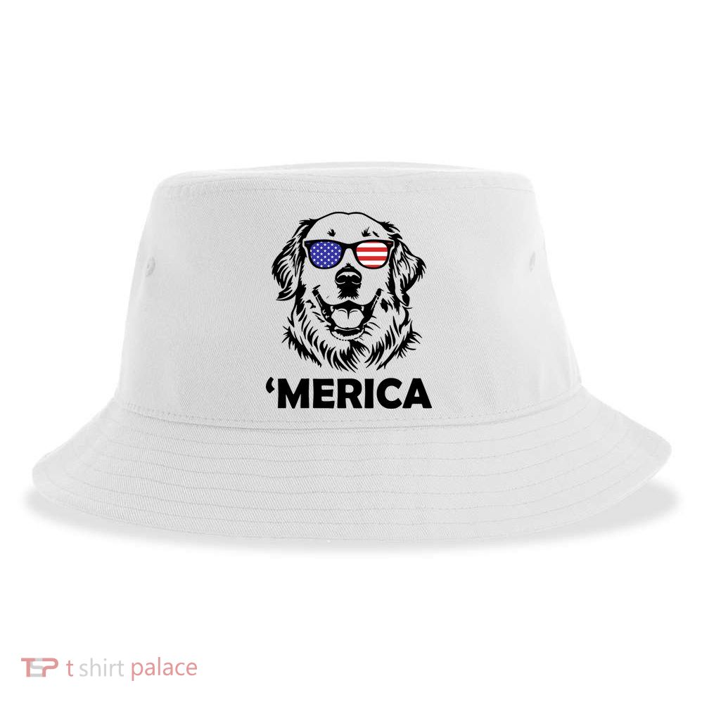 Golden Retriever 4th Of July Merica Sustainable Bucket Hat