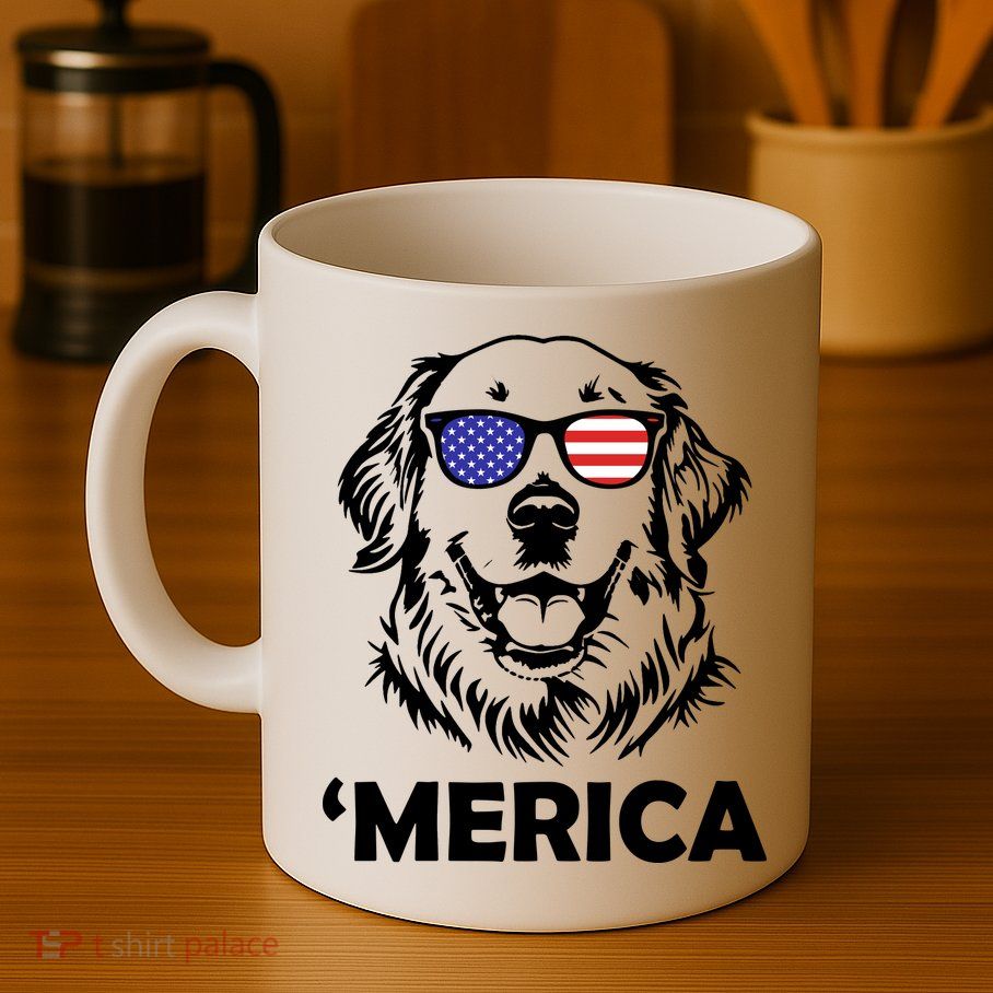 Golden Retriever 4th Of July Merica Mug