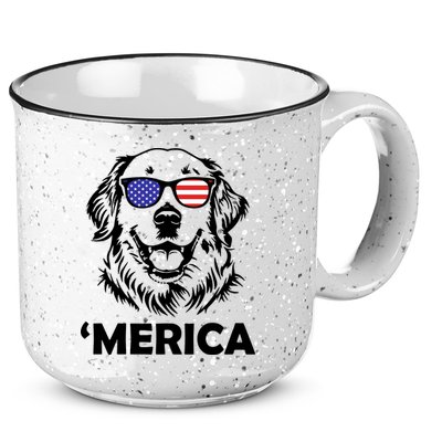 Golden Retriever 4th Of July Merica 15oz Campfire Ceramic Mug