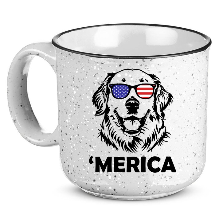 Golden Retriever 4th Of July Merica 15oz Campfire Ceramic Mug