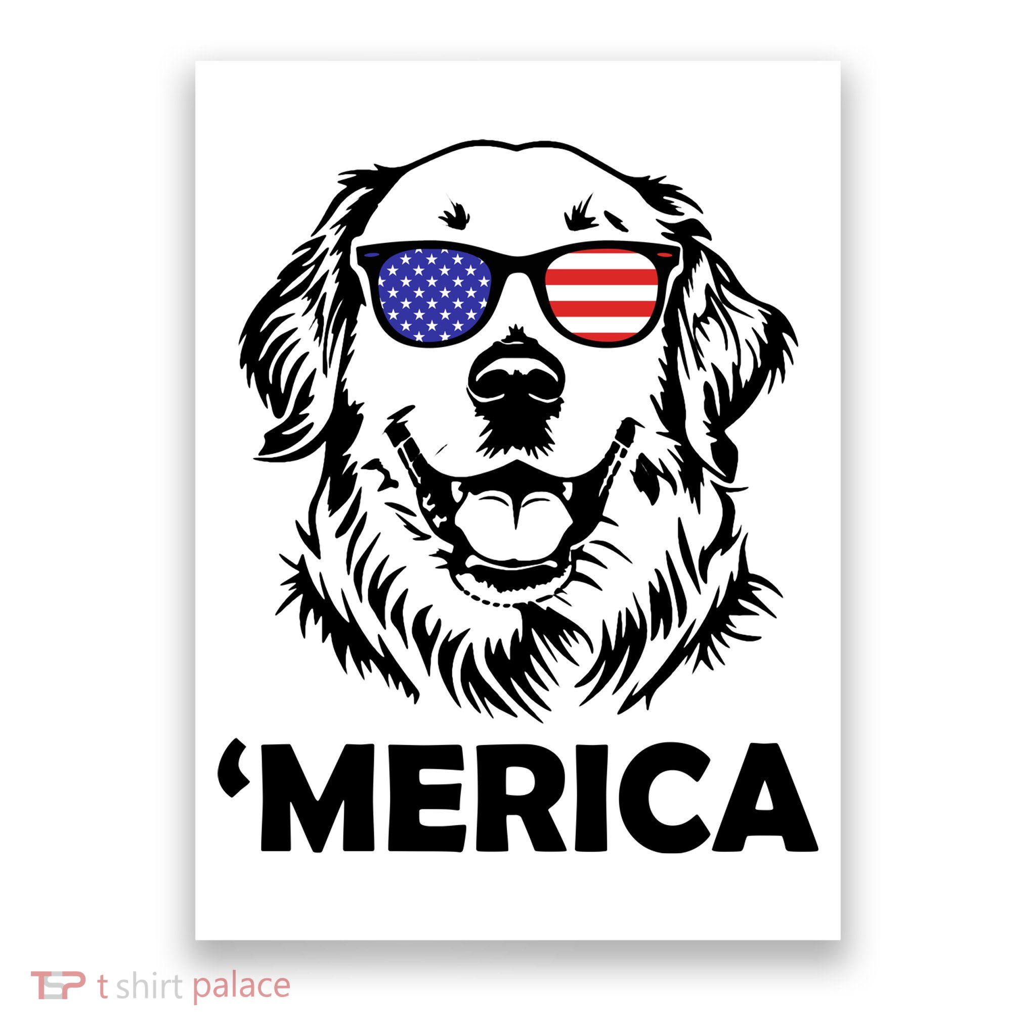 Golden Retriever 4th Of July Merica Poster