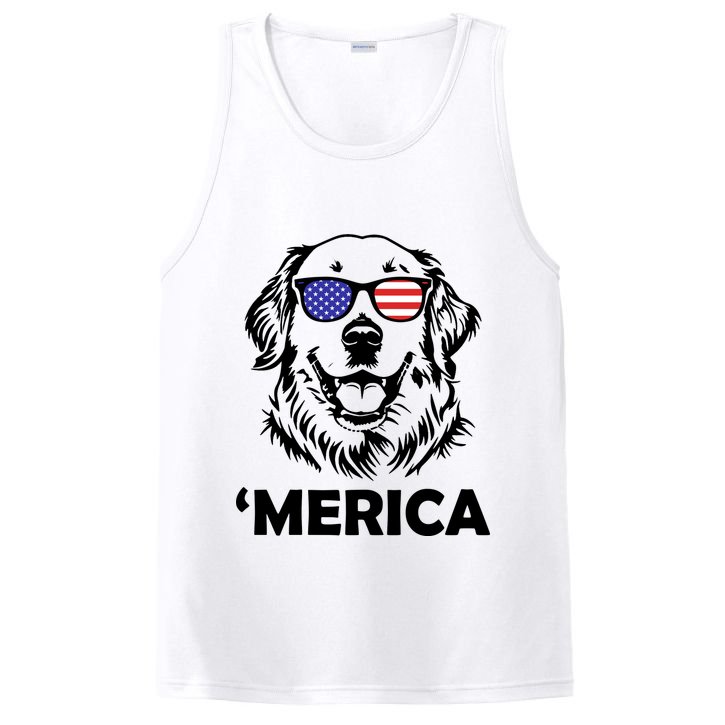 Golden Retriever 4th Of July Merica PosiCharge Competitor Tank