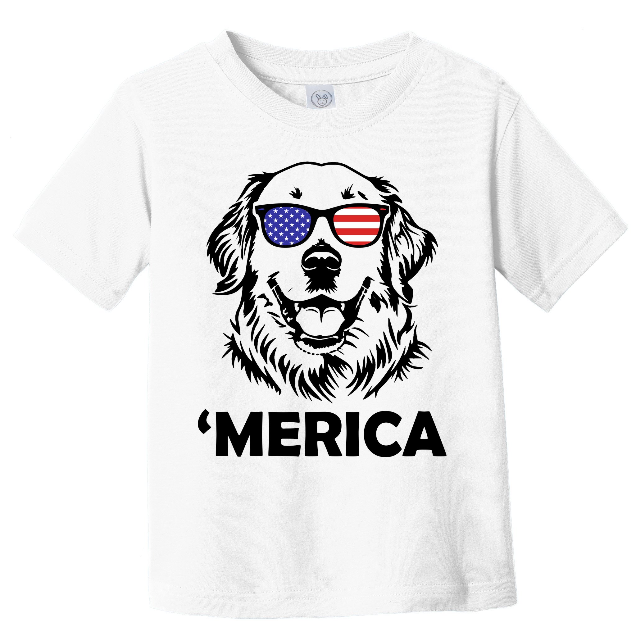 Golden Retriever 4th Of July Merica Toddler T-Shirt