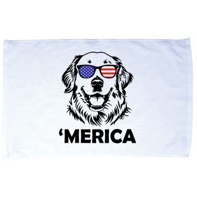Golden Retriever 4th Of July Merica Microfiber Hand Towel