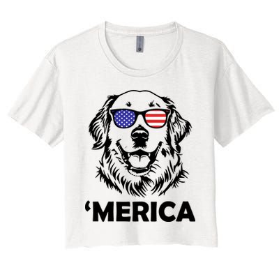 Golden Retriever 4th Of July Merica Crop Top