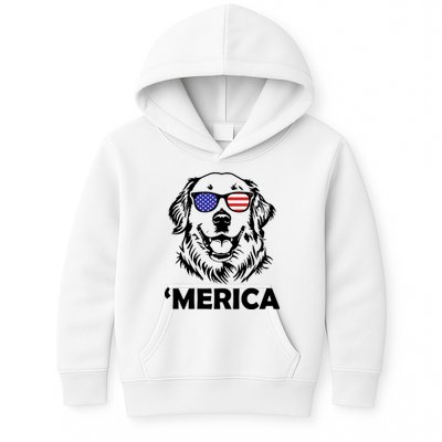 Golden Retriever 4th Of July Merica Kids Hoodie