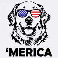 Golden Retriever 4th Of July Merica Short Acrylic Beanie