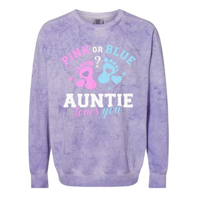 Gender Reveal Auntie Aunt Colorblast Crewneck Sweatshirt