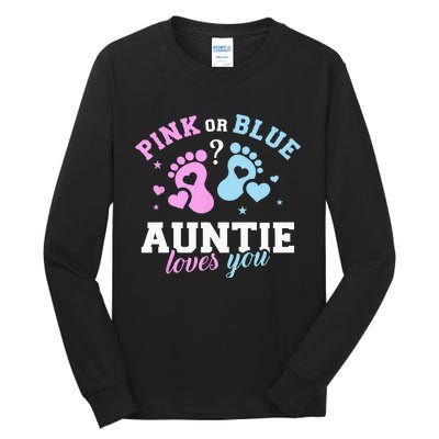 Gender Reveal Auntie Aunt Tall Long Sleeve T-Shirt