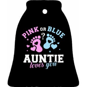 Gender Reveal Auntie Aunt Ceramic Bell Ornament