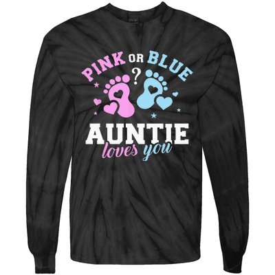 Gender Reveal Auntie Aunt Tie-Dye Long Sleeve Shirt